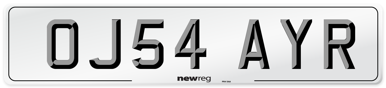 OJ54 AYR Number Plate from New Reg